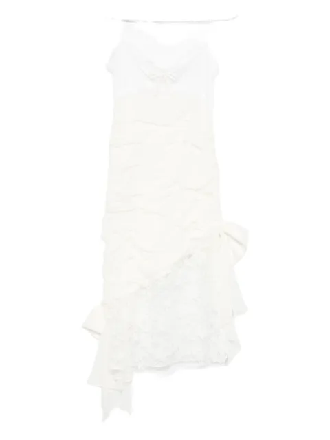 Alessandra Rich draped lace mini dress 