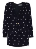 Alessandra Rich bow-print mini dress - Blue