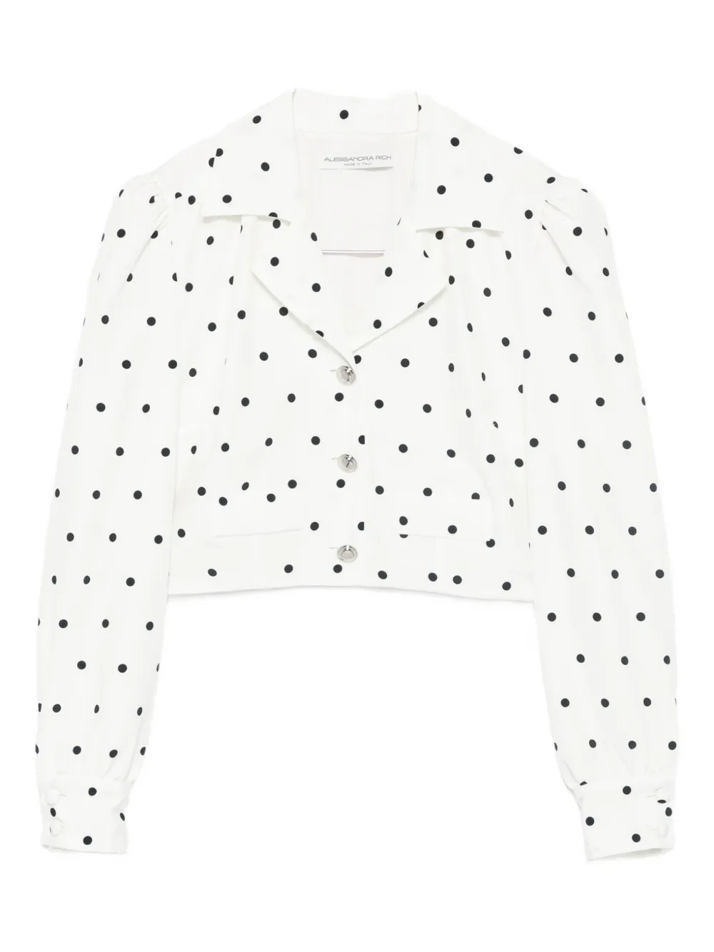 Alessandra Rich Polka-dot Buttoned Jacket In White