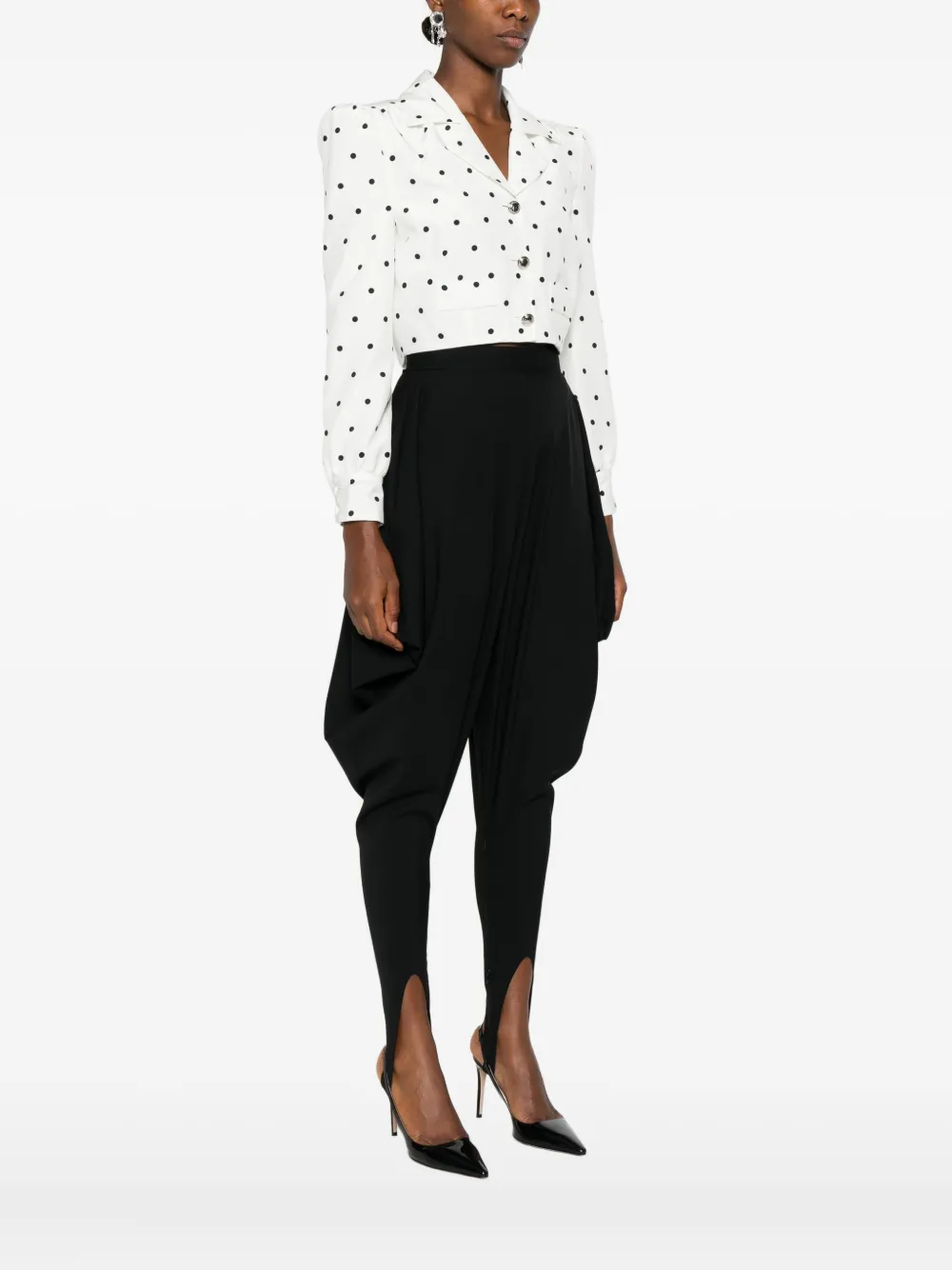Alessandra Rich Polka-dot Buttoned Jacket In White
