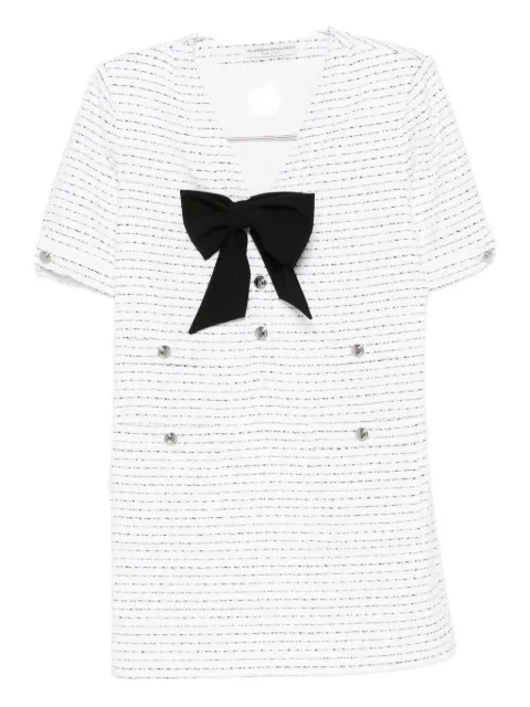 Alessandra Rich bow-detail tweed dress