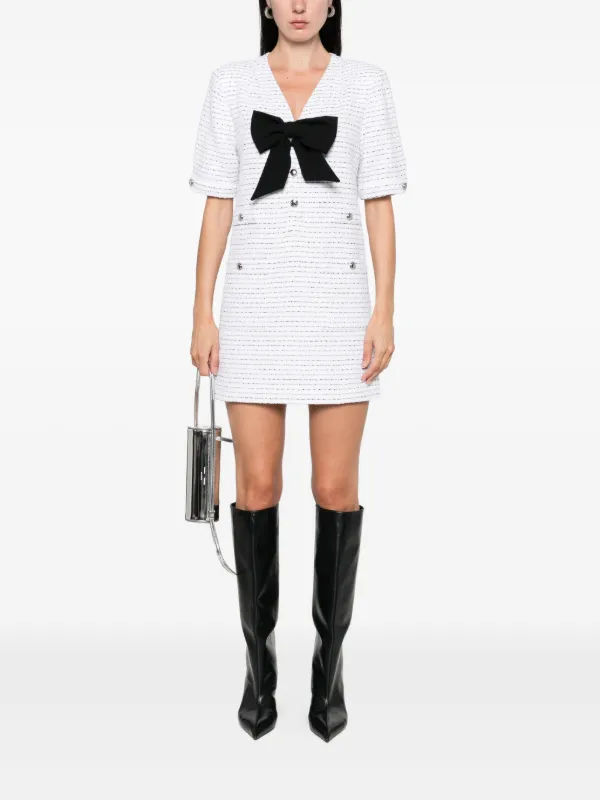 an/アン】ジップ ツイード リボン Aラインキャバドレス XSサイズあり