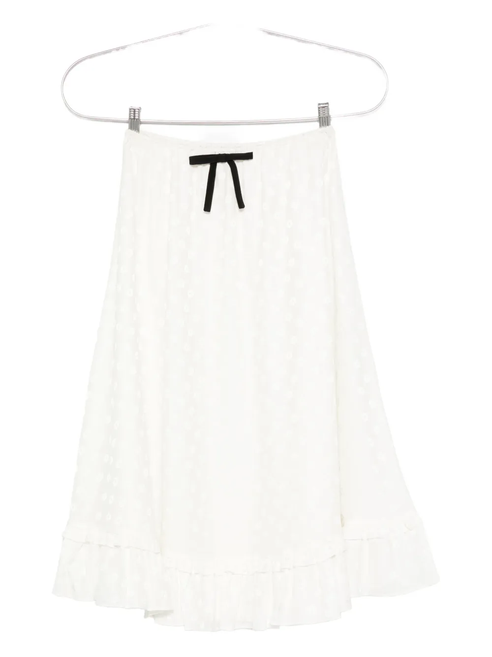 Alessandra Rich floral-jacquard midi skirt Wit
