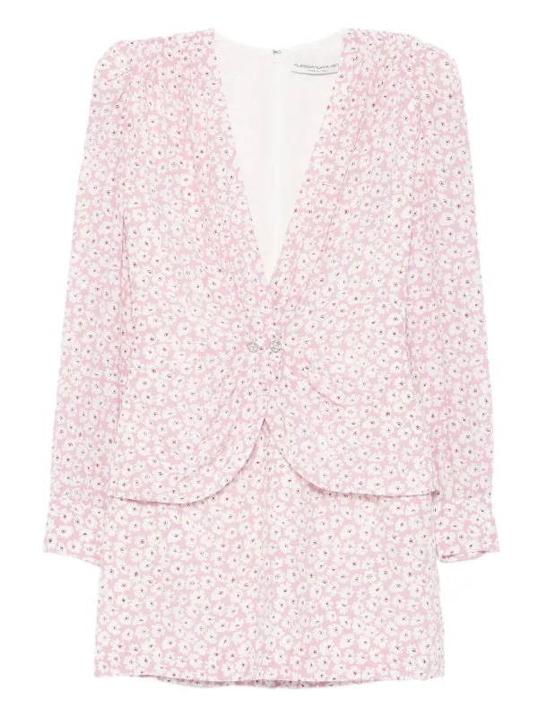 Alessandra Rich floral-print Mini Dress | Pink | FARFETCH