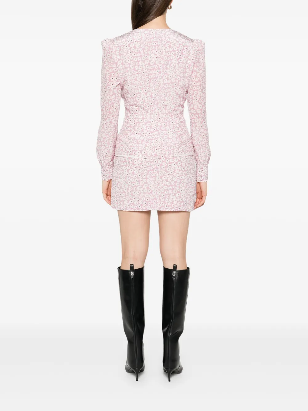 Alessandra Rich Mini-jurk met bloemenprint Roze