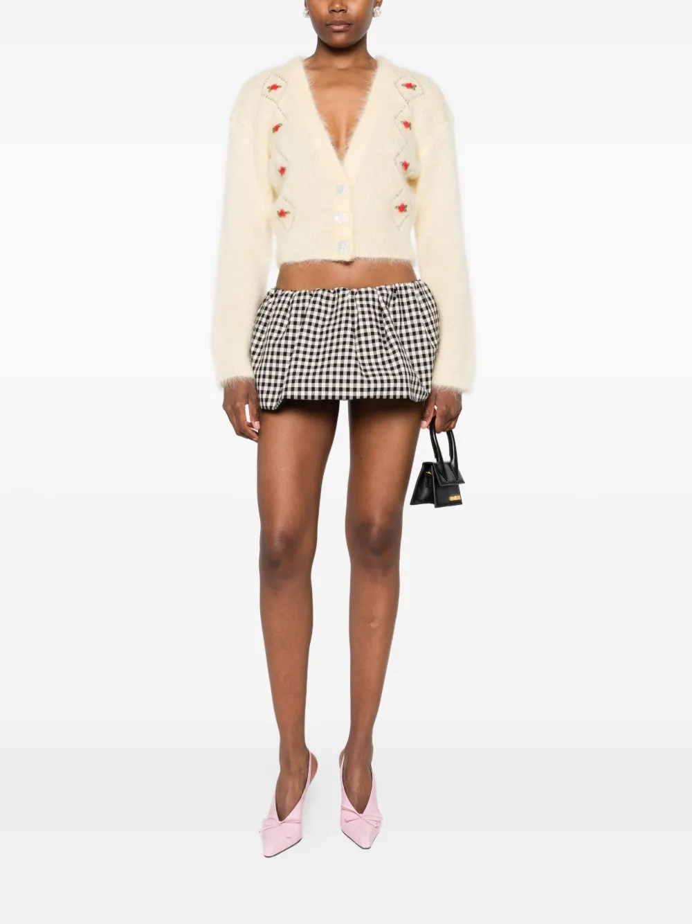 Alessandra Rich Cropped vest met V-hals Geel