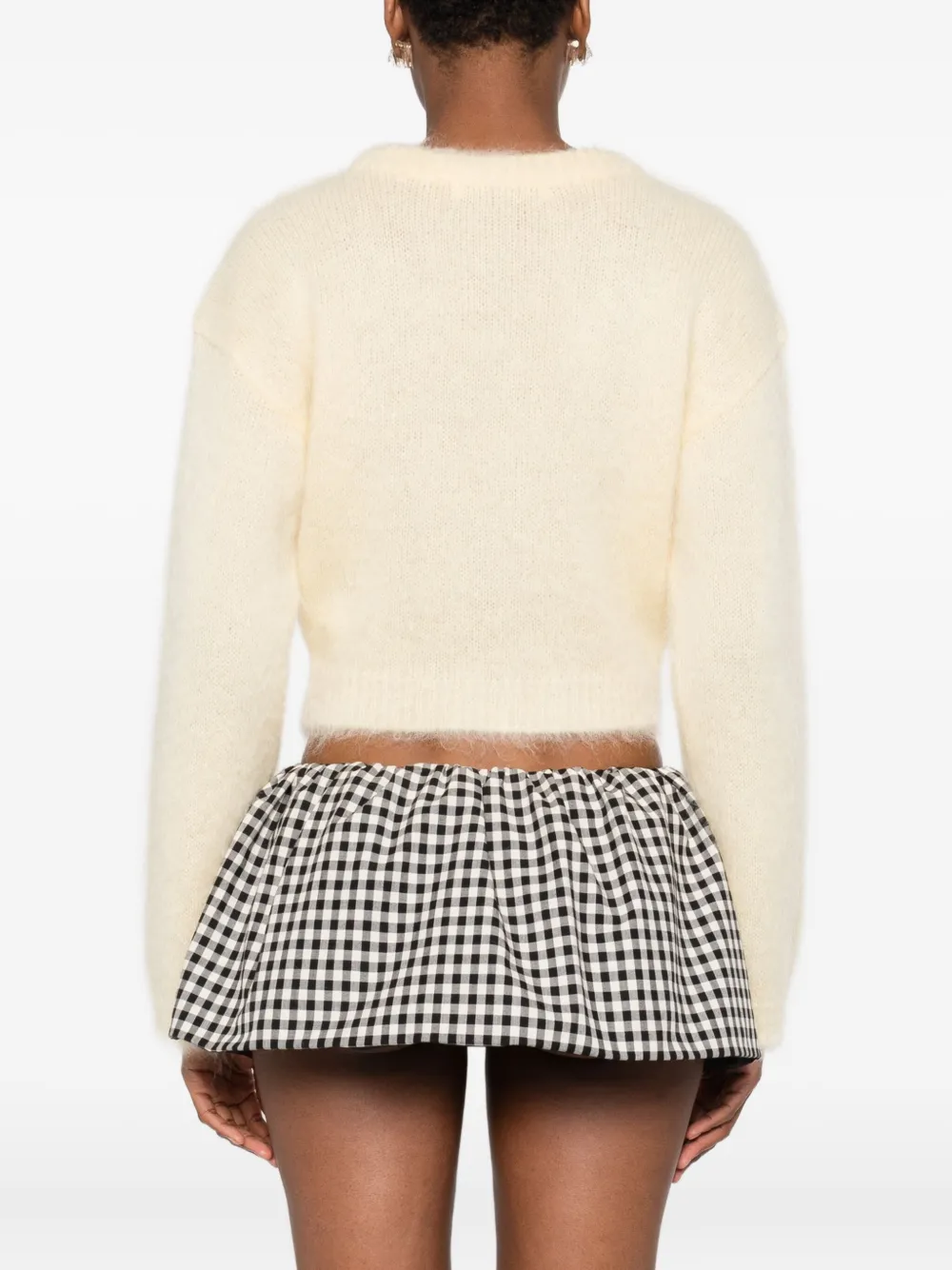 Alessandra Rich Cropped vest met V-hals Geel