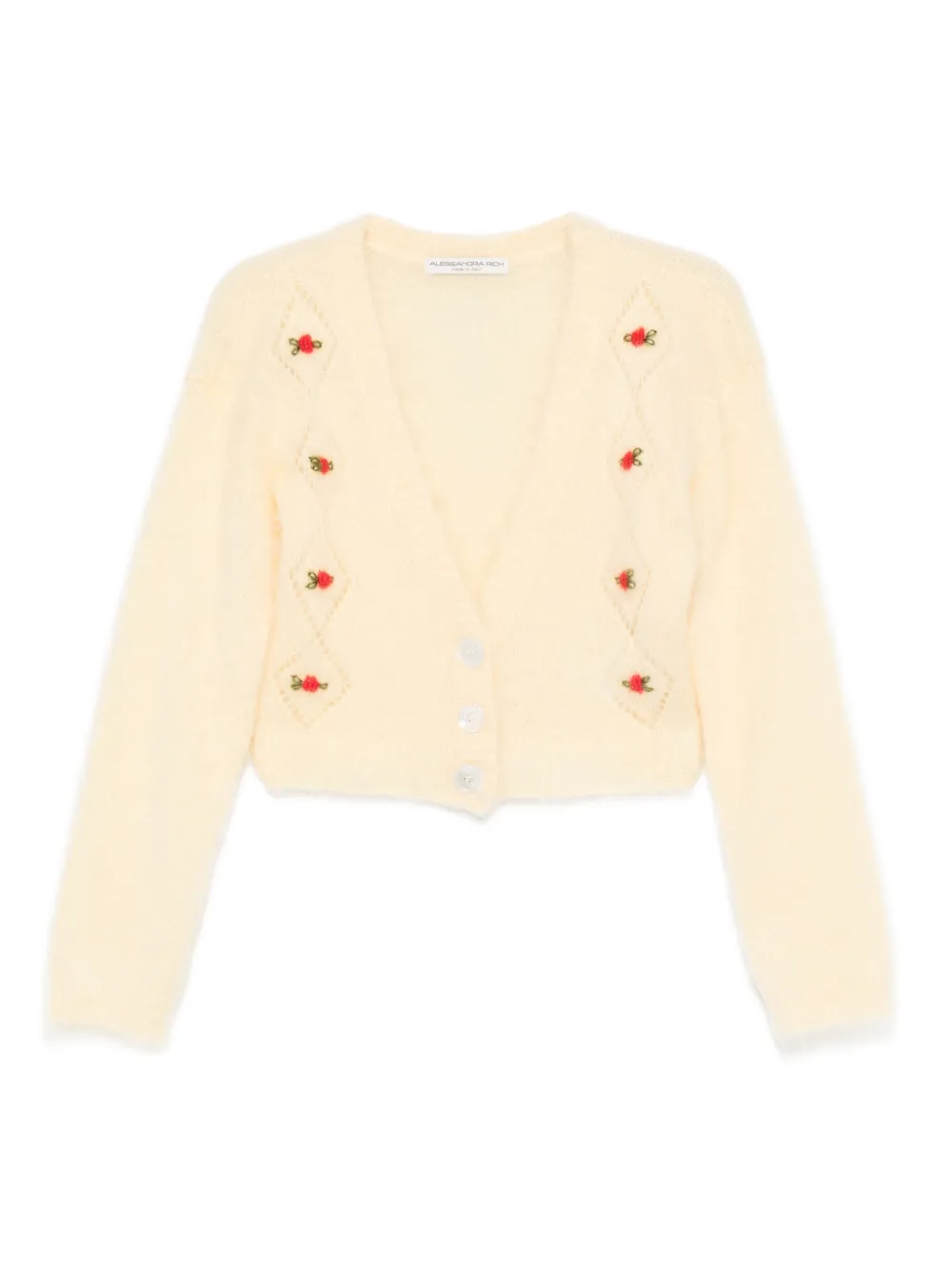 Alessandra Rich Cropped vest met V-hals Geel