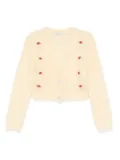 Alessandra Rich V-neck cropped cardigan - Yellow