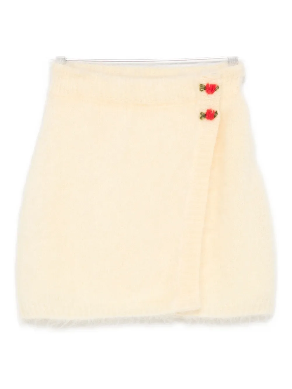Alessandra Rich Embellished Wrap Mini Skirt In Yellow