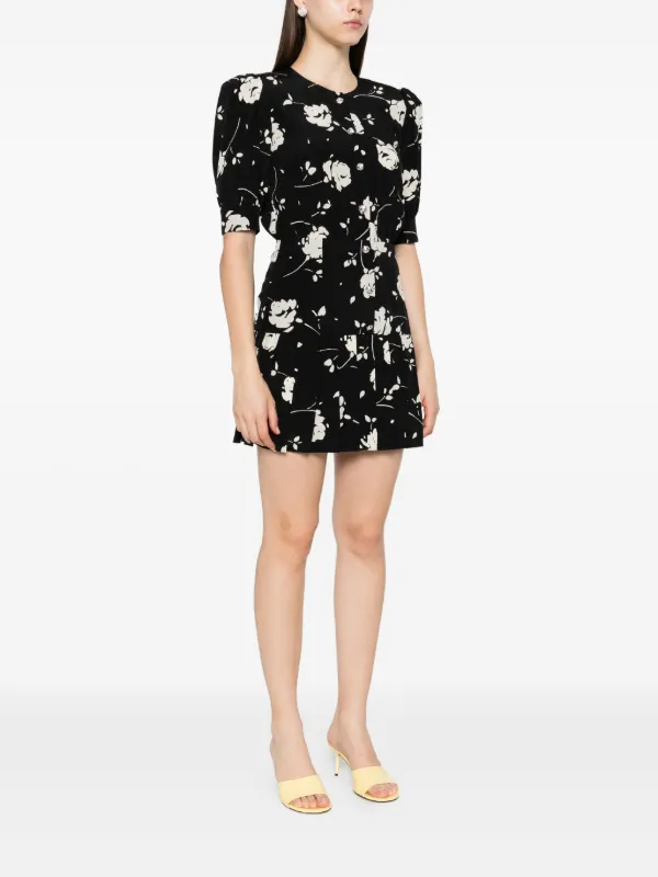 rose print black dress Rose Print Midi Dress main image 1