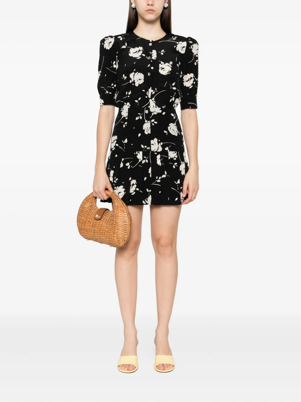 Alessandra Rich rose-print mini dress | Day Dresses | Image 2