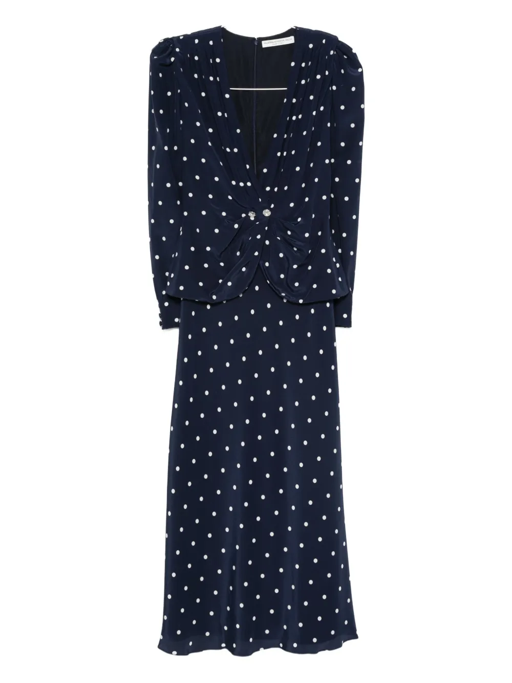 Alessandra Rich polka dot-print midi dress Blauw