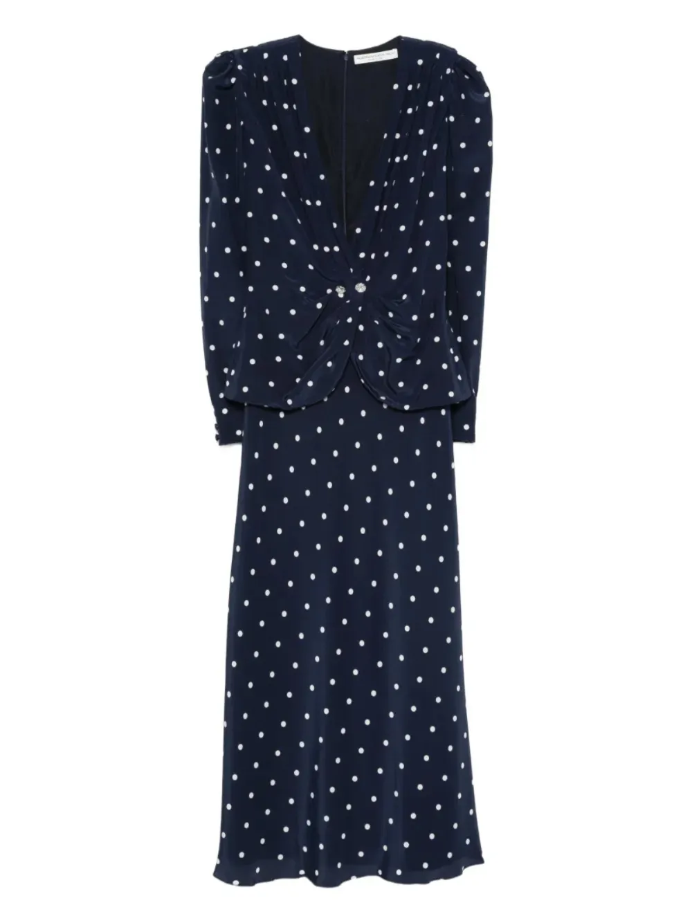 Alessandra Rich Midi-jurk met stippen Blauw