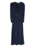Alessandra Rich polka dot-print midi dress - Blue