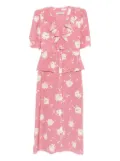 Alessandra Rich floral-print midi dress - Pink