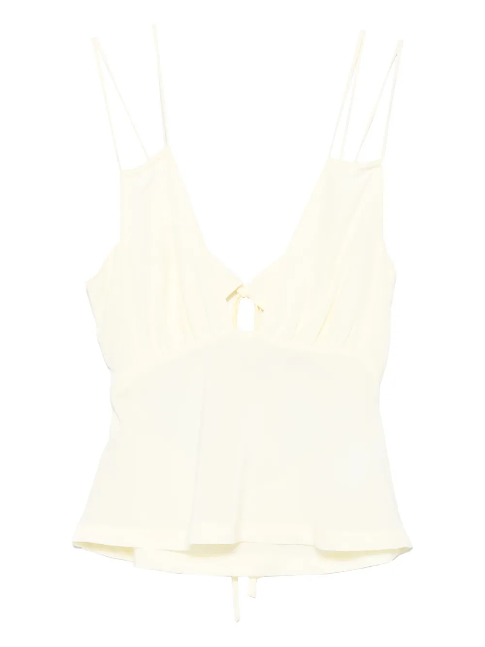Paris Georgia Bernie tie-front ruffled camisole | Yellow | Image 1
