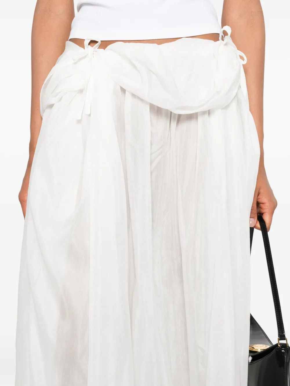 Paris Georgia Silk-voile Pleated Skirt In White