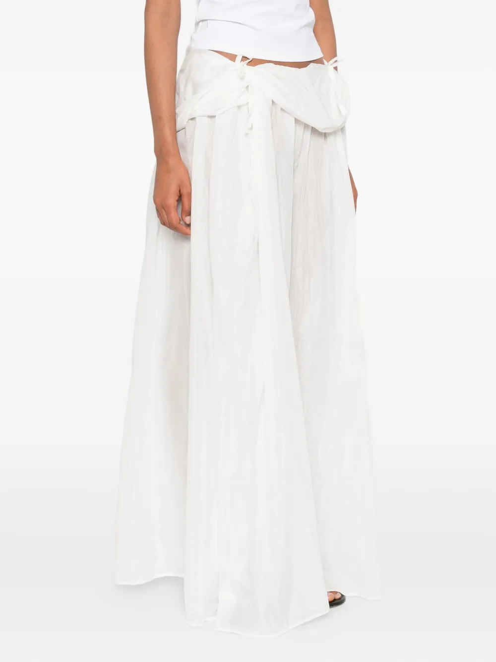 Paris Georgia Silk-voile Pleated Skirt In White