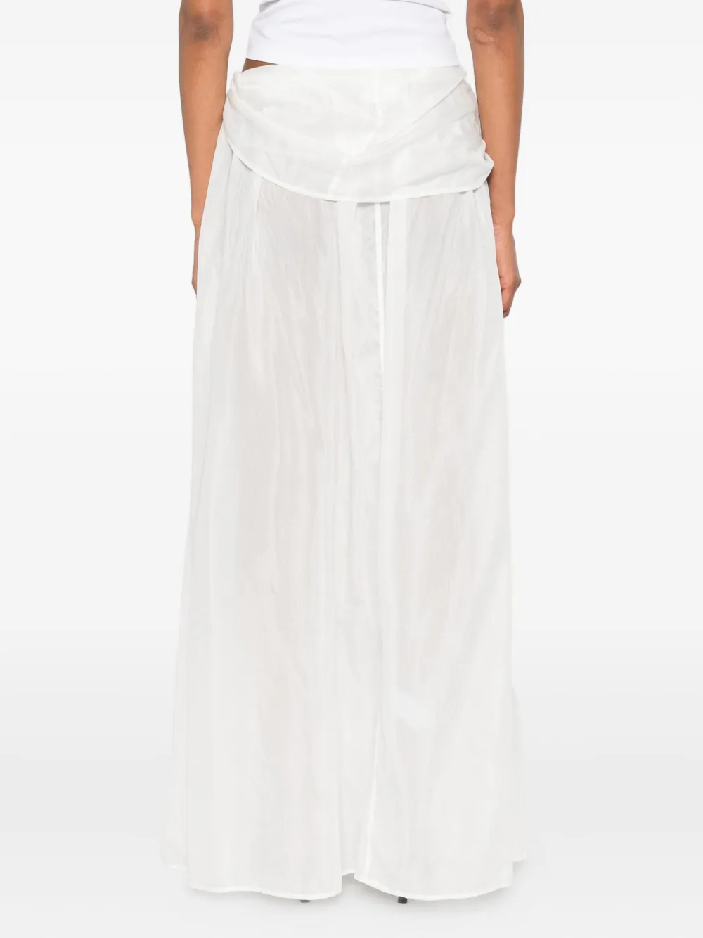 Paris Georgia Silk-voile Pleated Skirt In White