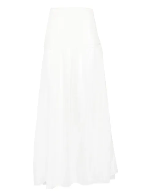 Paris Georgia silk-voile pleated skirt