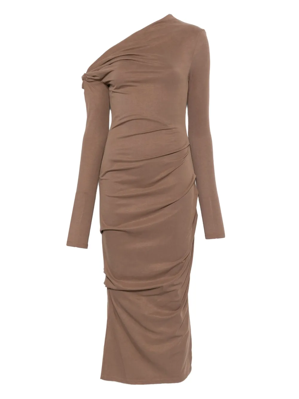 Paris Georgia Manahou One-shoulder Draped Dress In Neutral
