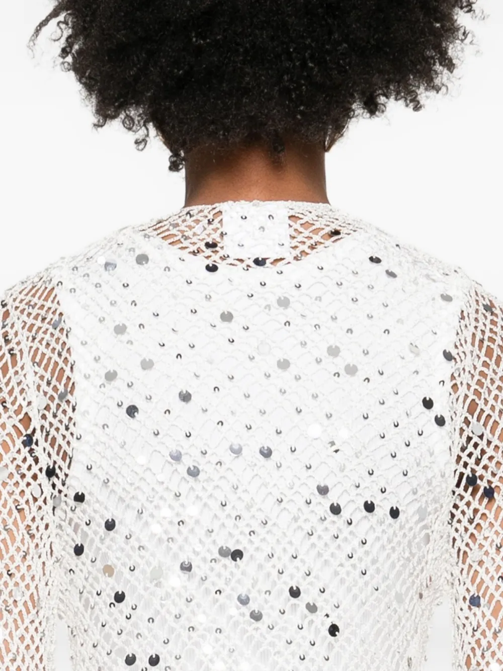 Paris Georgia Vera Sequin-embellished Top In White