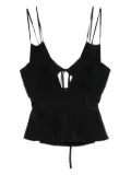 Paris Georgia Bernie tie-front silk camisole - Black