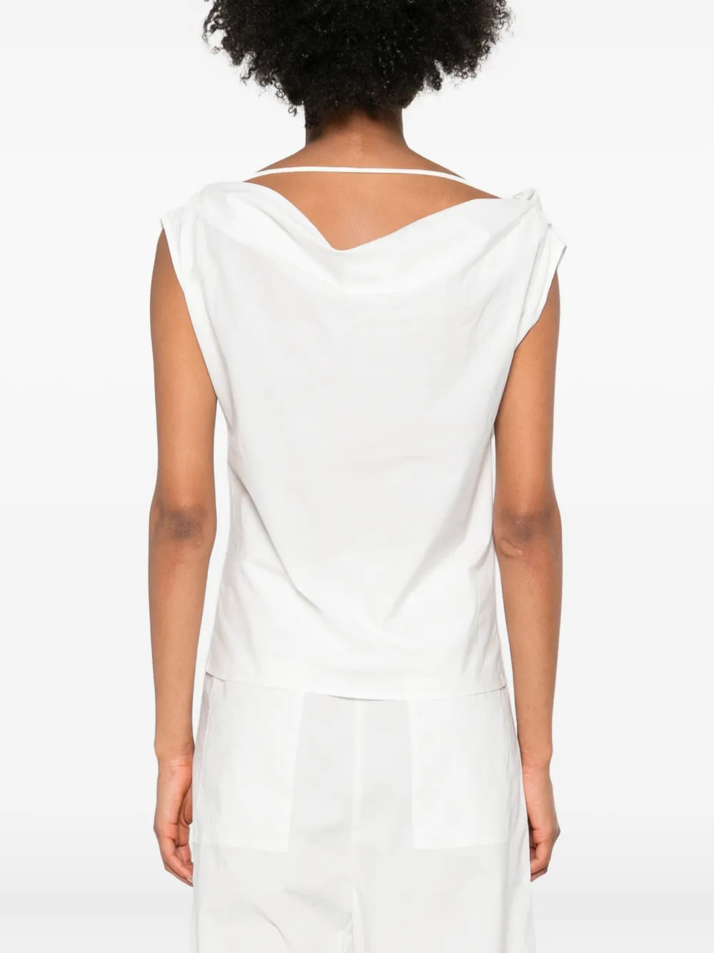 Paris Georgia Christophe Halterneck Draped Top In White