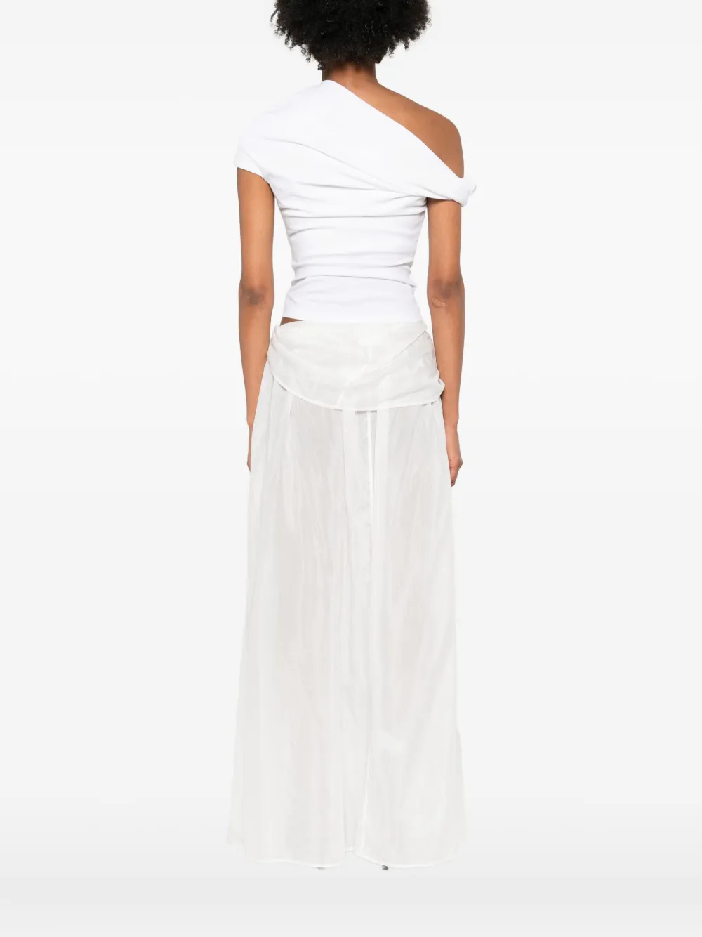 Paris Georgia Ida One-shoulder Draped Top In White