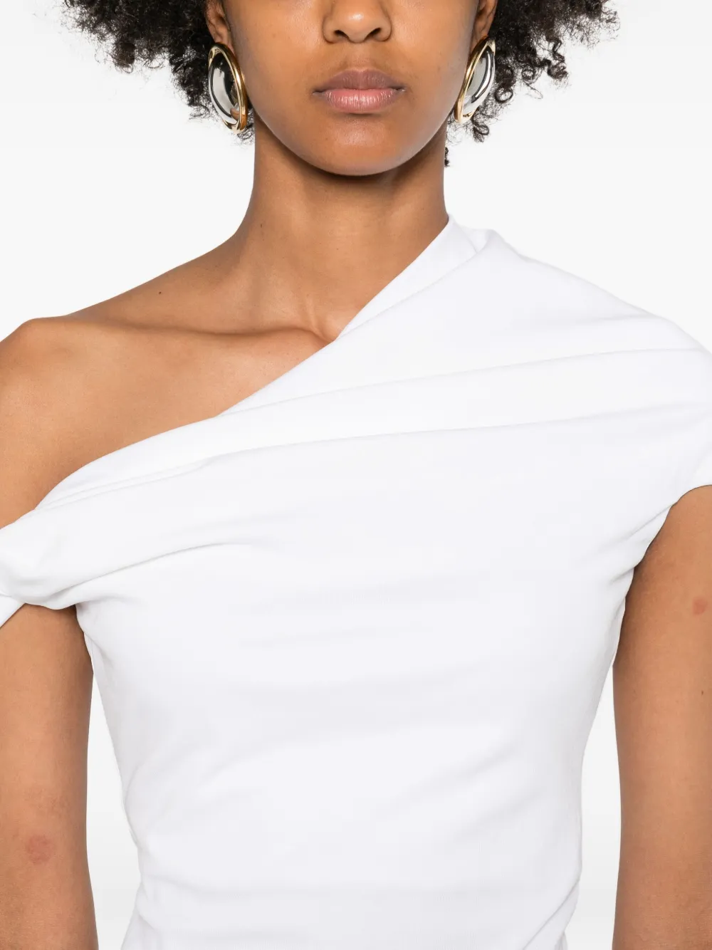 Paris Georgia Ida One-shoulder Draped Top In White