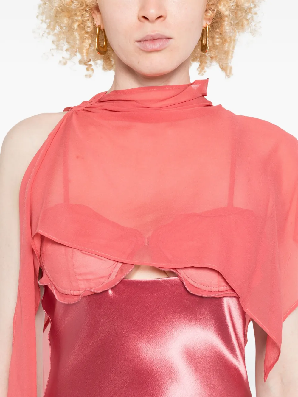 Paris Georgia Suki satijnen jurk met cape Roze