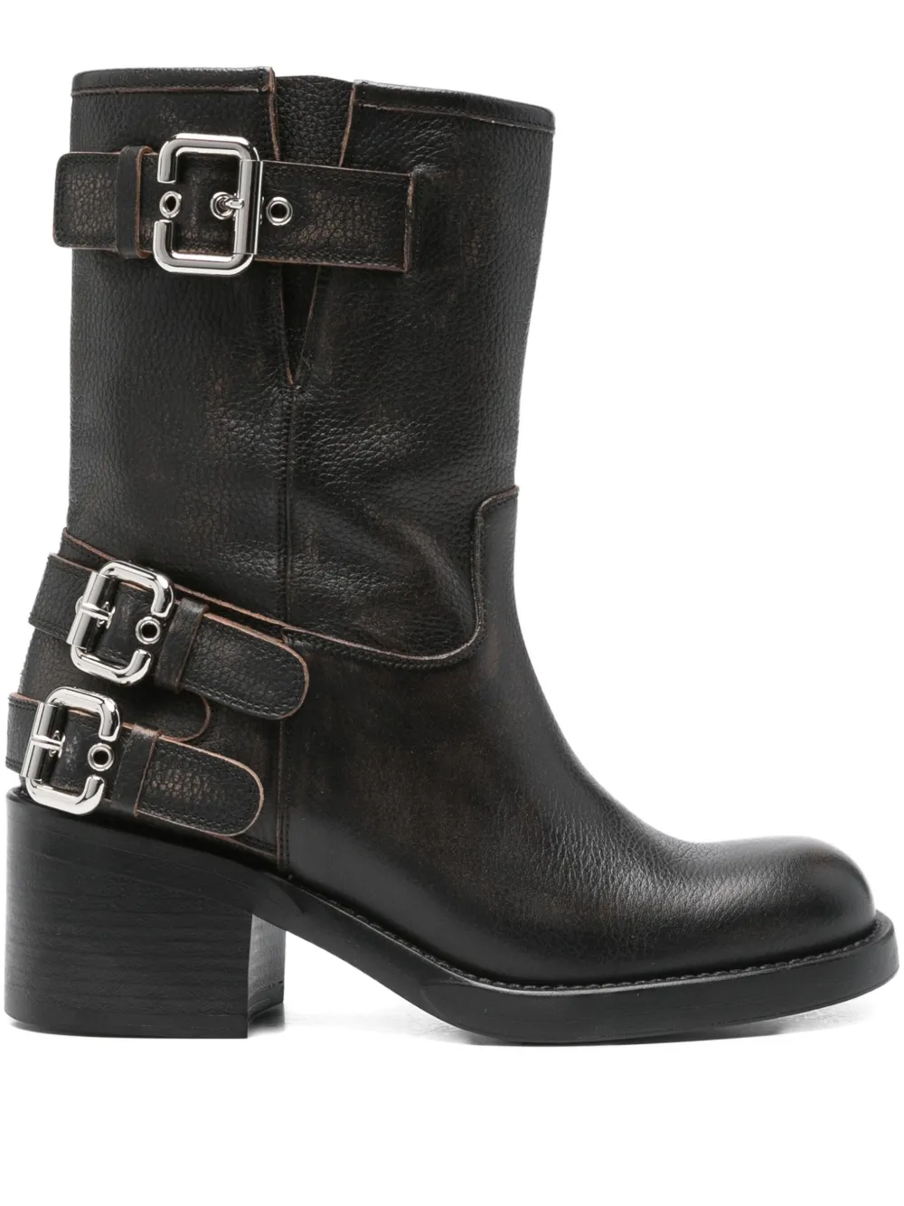 Chloé 60mm leather biker boots Black