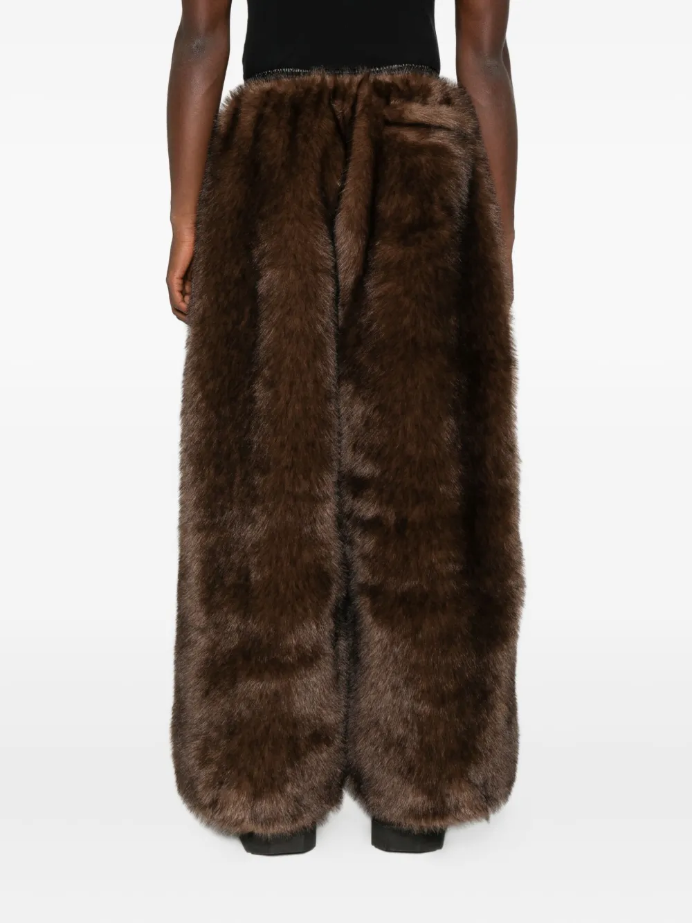 Lựu Đạn Bontan Faux-fur Drawstring Trousers In Brown