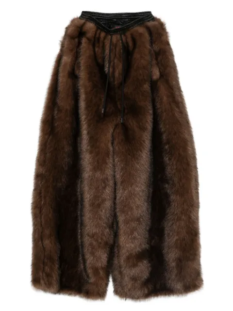 LỰU ĐẠN Bontan faux-fur drawstring trousers