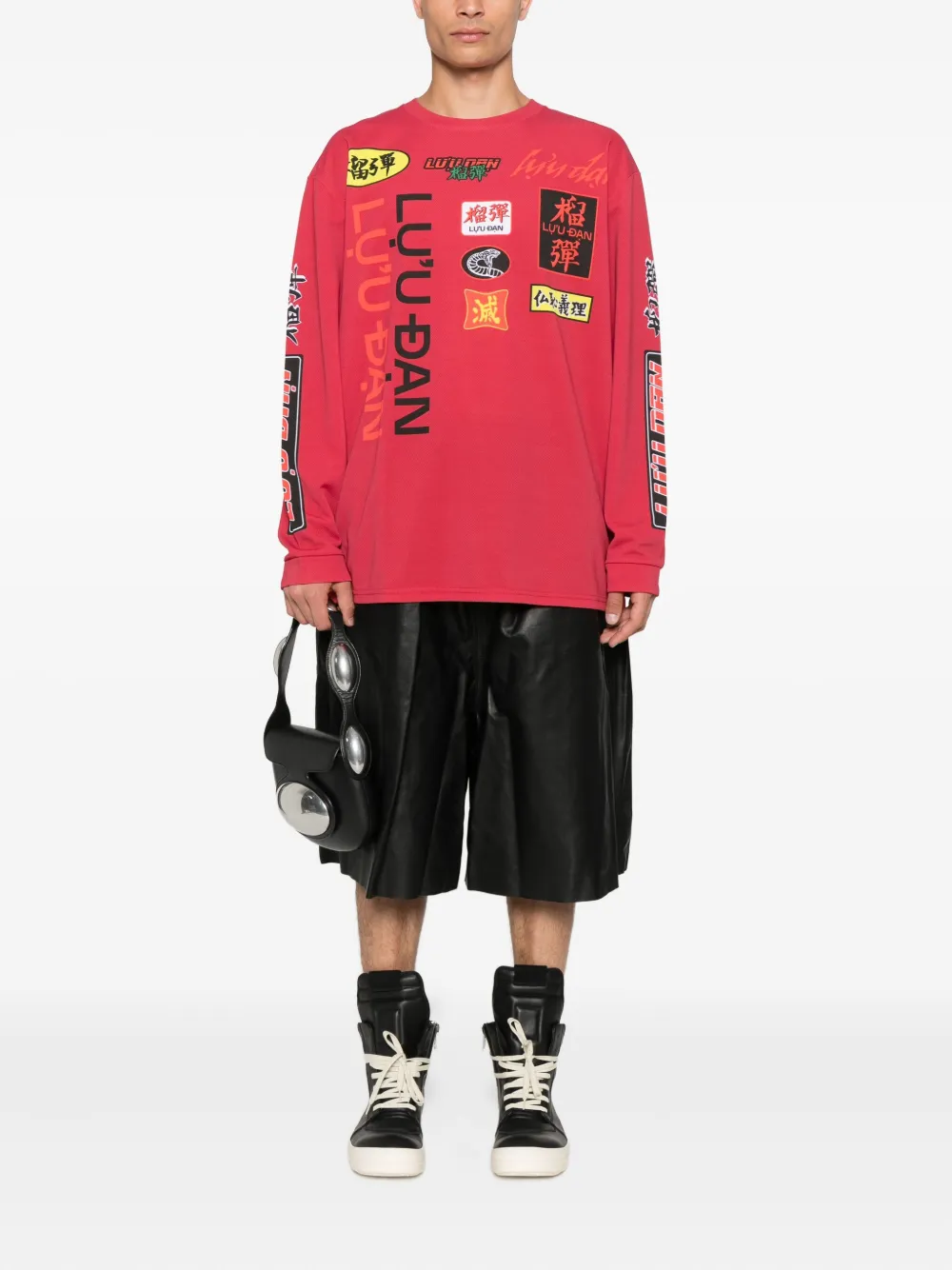 LỰU ĐẠN Oversized Motorcross T-shirt - Rood