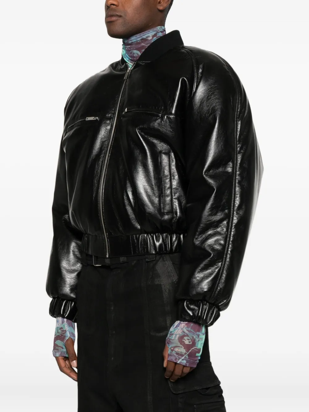 Lựu Đạn Zip-up Bomber Jacket In Black