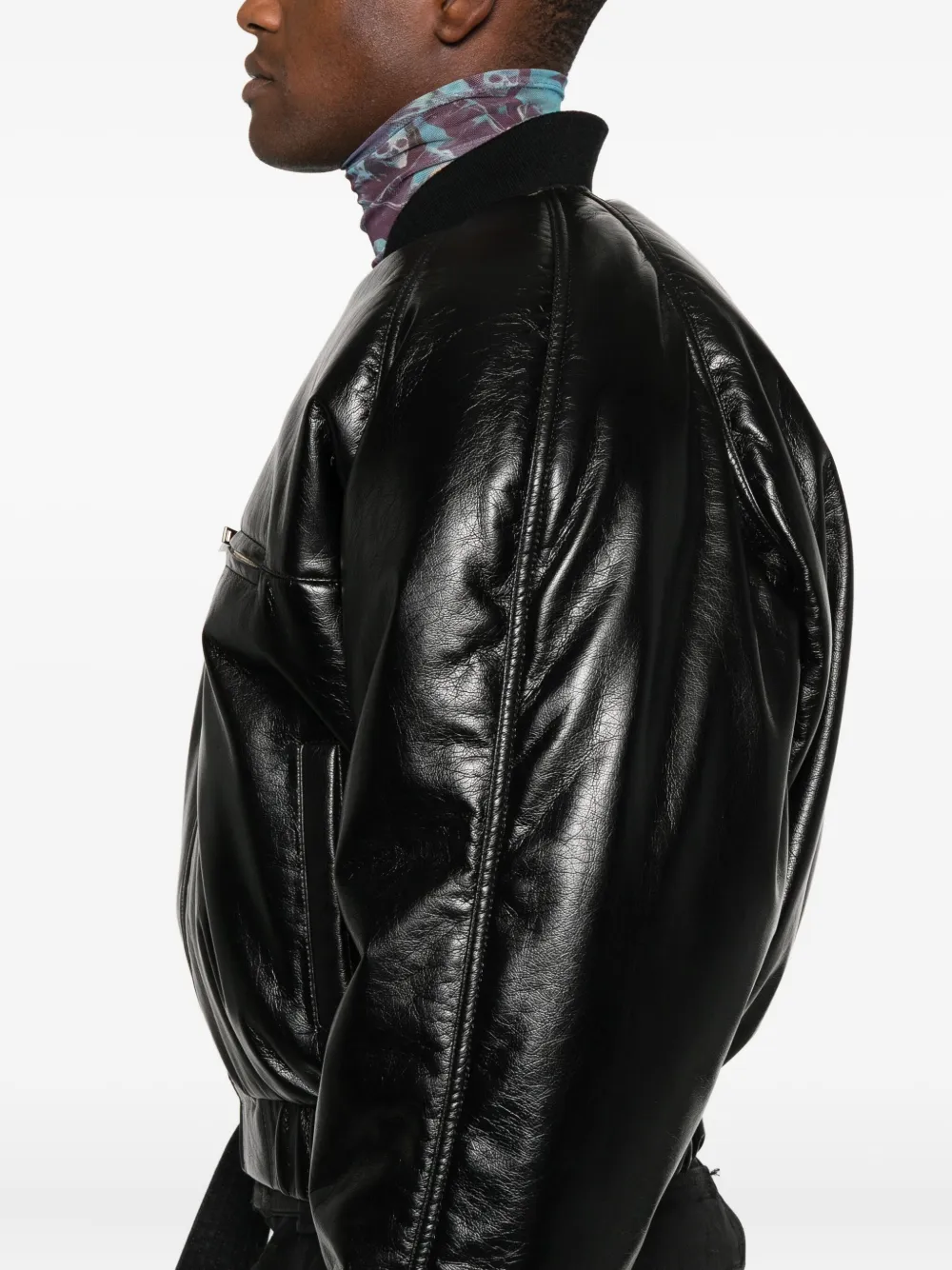Lựu Đạn Zip-up Bomber Jacket In Black