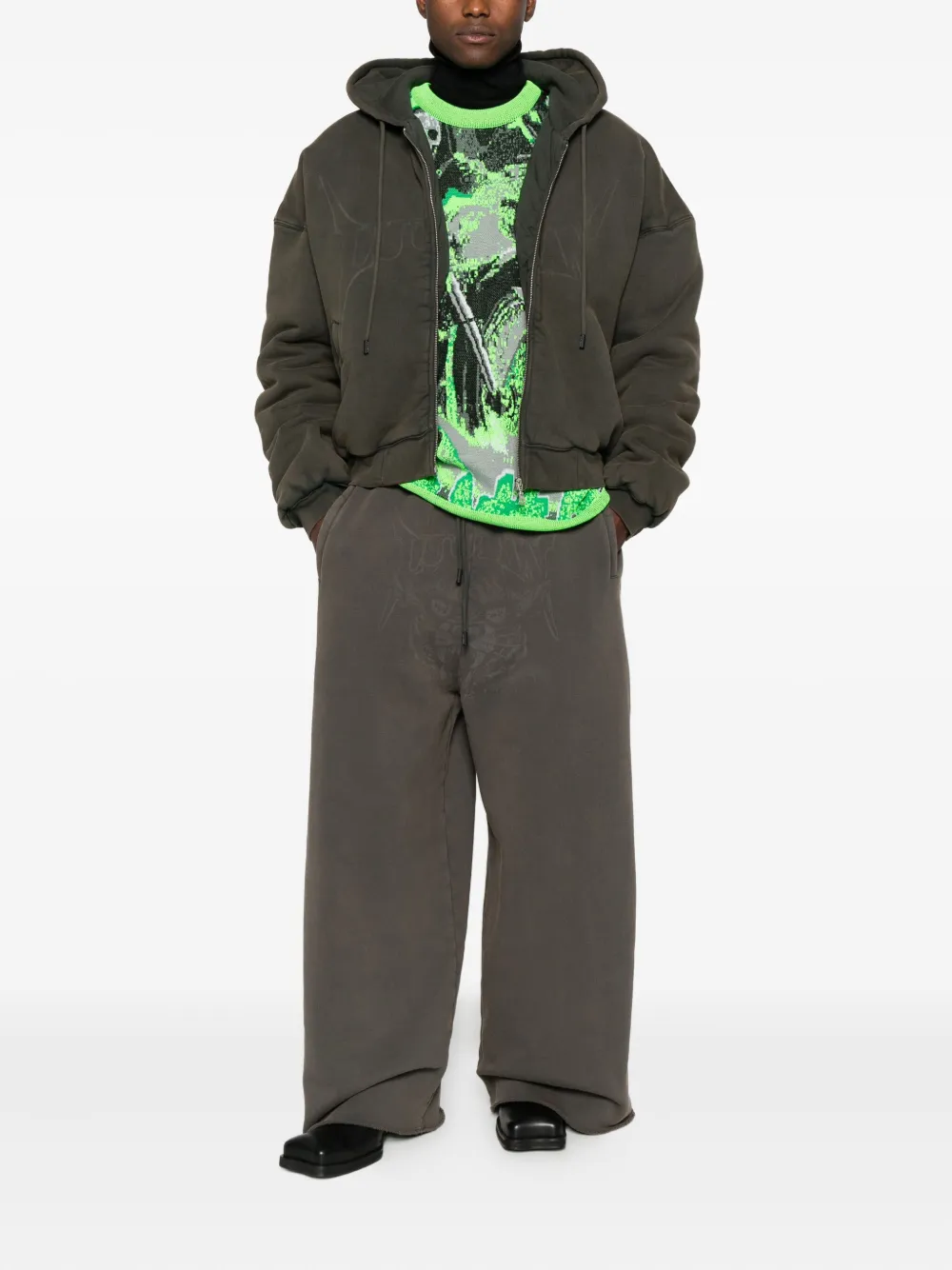 LỰU ĐẠN Bontan raw-cut fleece track pants | Sweatpants | Image 2