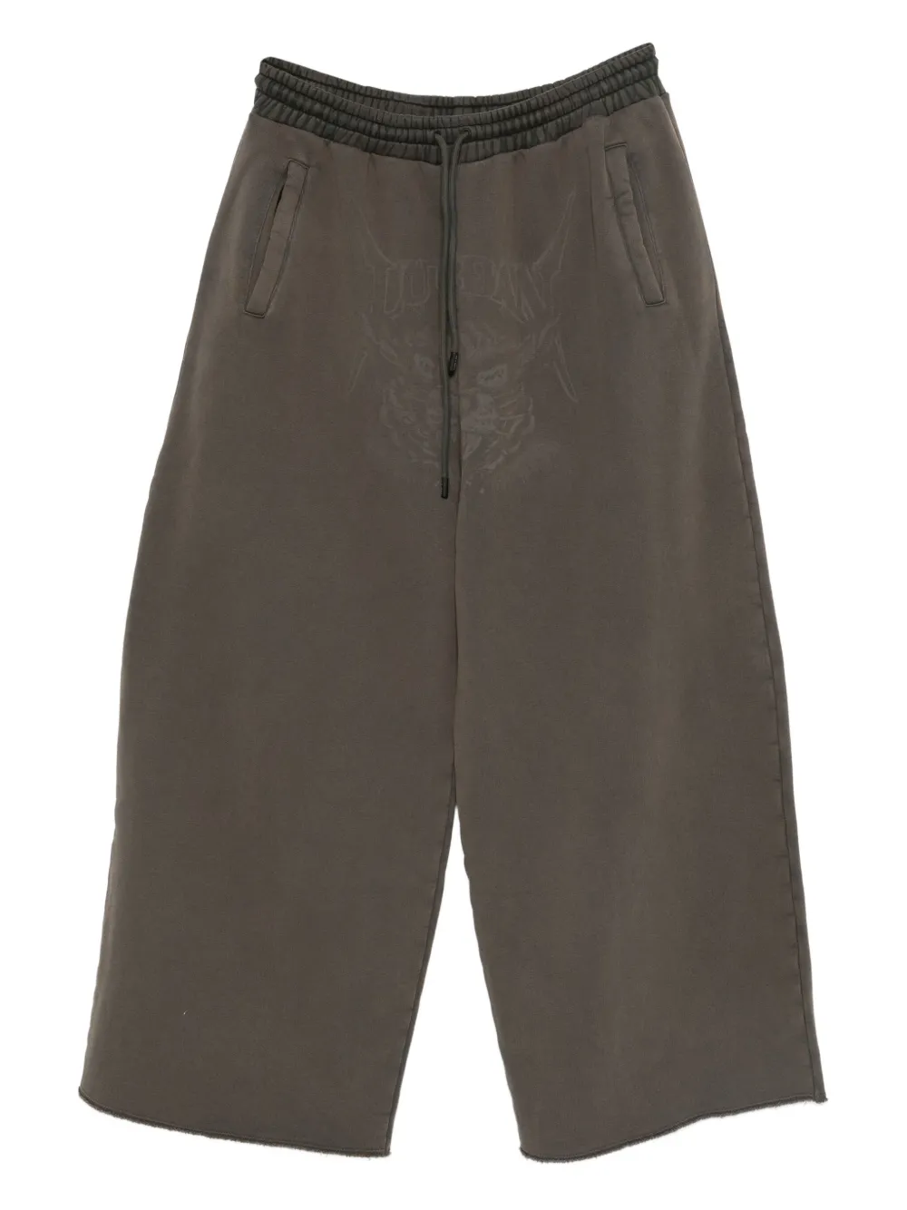 LỰU ĐẠN Bontan raw-cut fleece track pants | Grey | Image 1