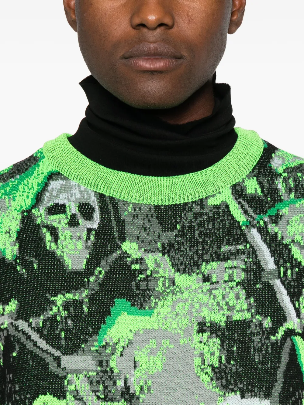 Lựu Đạn Grim Reaper Jacquard Sweater In Green