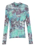 LỰU ĐẠN Ghost Riders mesh top - Green