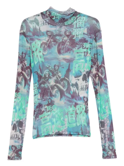 LỰU ĐẠN Ghost Riders mesh top
