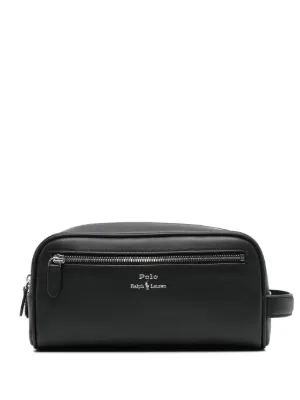 Polo Ralph Lauren Saffiano Leather Travel Case | Black | FARFETCH