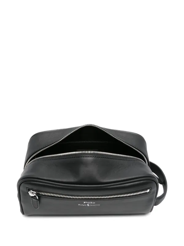 Polo Ralph Lauren レザー トラベルポーチ | ブラック | FARFETCH JP
