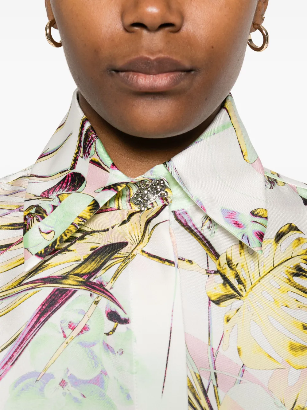 Shop Genny Floral-print Shirt In Weiss