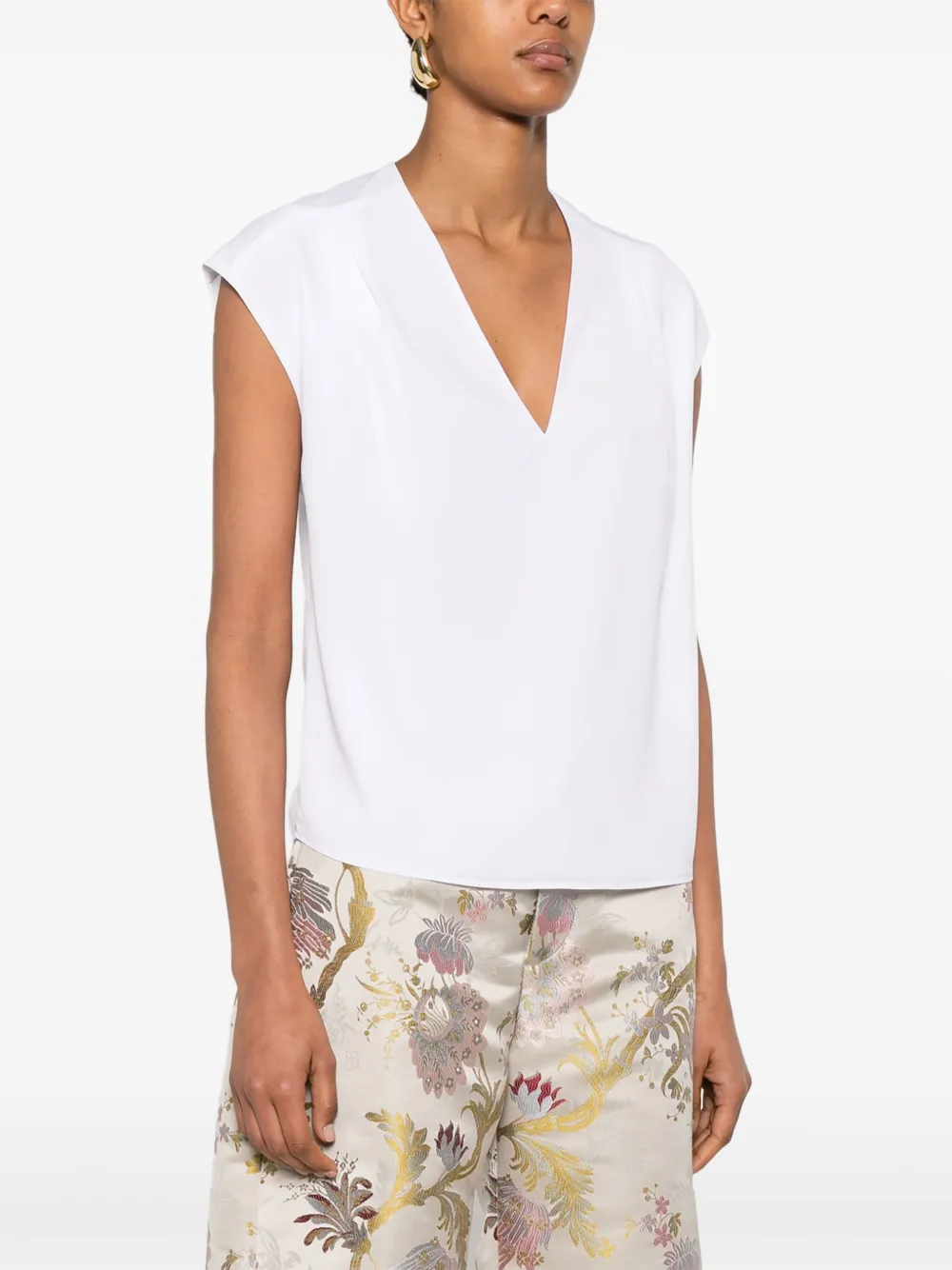 GENNY CAP-SLEEVE BLOUSE 