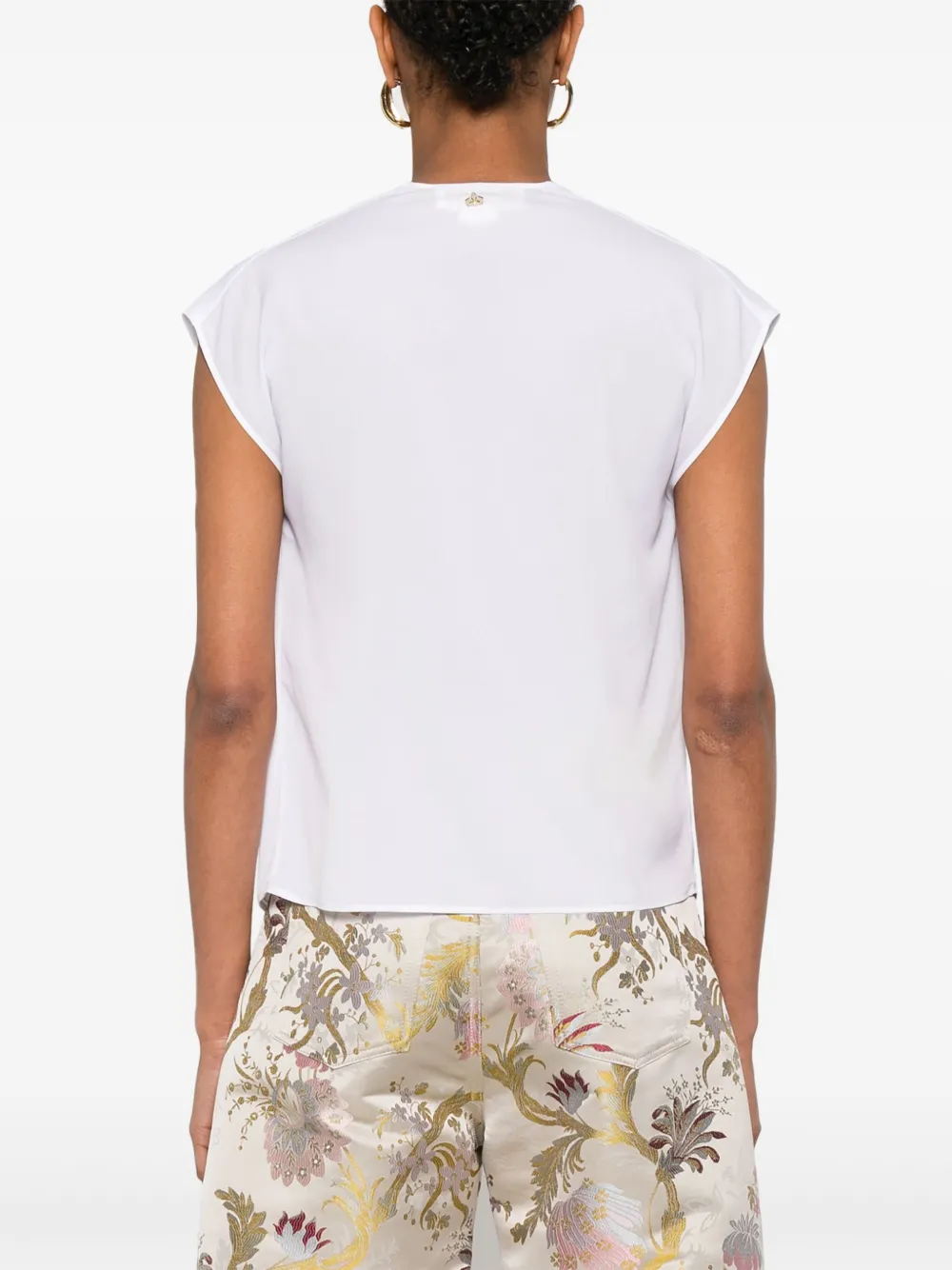 GENNY CAP-SLEEVE BLOUSE 