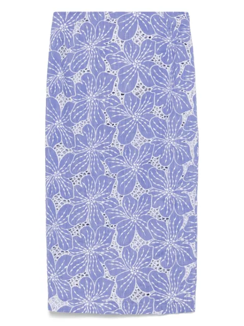 Genny falda midi con bordado floral