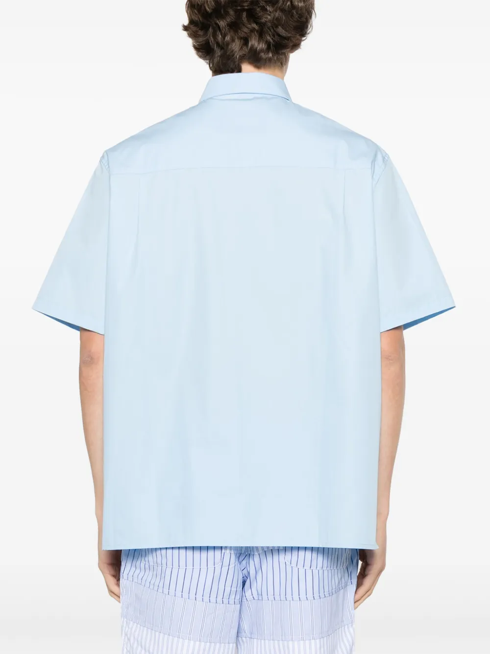 Laneus Overhemd met logoprint Blauw